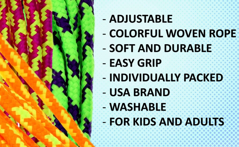 JA-RU 7ft Adjustable Jump Rope for Kids (2-Pack) â€“ Nylon Braided Skipping Rope for Kids | Playground Toys & Recess Equipment for Elementary School | Gymnastics Party Favors. 1995-2p - Image 3
